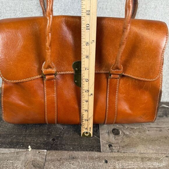 Patricia Nash Tan/Brown Vienna Satchel Leather Large Bag Purse - Picture 6 of 14